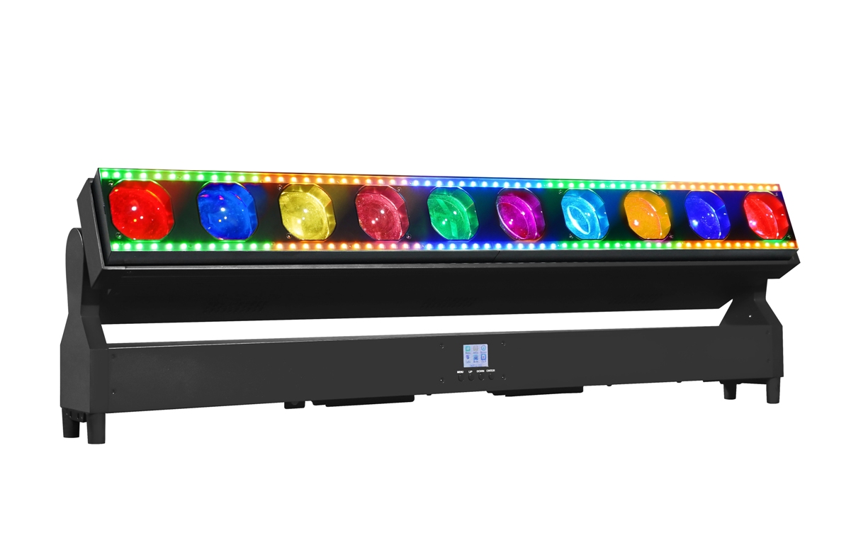 Wall wash light:10x60w RGBW, Beam Wash 2-in-1, Zoom 4 -45°, 96 border pixel line, Pixel tech,Artnet